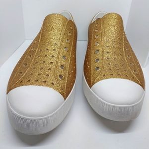 NATIVE Size-11 Gold & Glitter Shoes